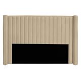 Cabeceira Casal Queen Size Estofada Para Cama Box Alicia Veludo Cor Bege