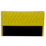 Cabeceira Casal King Size Estofada Para Cama Box Glass Veludo Cor Amarelo