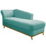 Diva Recamier Vanessa 160cm Lado Direito Suede Cor Azul Tiffany