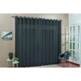 Cortina Para Sala Em Tecido Voal Liso Preto 3,00x2,80