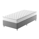 Cama Box Com Colchão Solteirão Howie Espuma D33 (17x96x203) Branco E Cinza