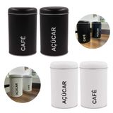 Kit 2 Potes Porta Mantimento Açucar E Cafe Decoraçao Cozinha
