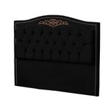 Cabeceira King Size Estofada Para Cama Box Maitê Veludo Cor Preto