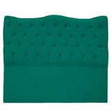 Cabeceira Casal King Size Estofada Para Cama Box Dunas Veludo Cor Verde Esmeralda