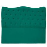 Cabeceira Casal King Size Estofada Para Cama Box Dunas Veludo Cor Verde Esmeralda