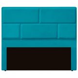 Cabeceira Casal King Size Estofada Para Cama Box Jade Veludo Cor Azul Claro