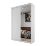 Guarda-roupa Solteiro Com 1 Espelho Geneve 2 Pt 2 Gv Branco