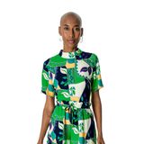 Blusa feminina estampada Com Gola Dupla