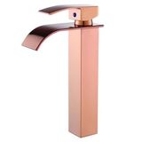 Torneira Cascata Alta Com Misturador Monocomando Rose De Bancada Belcca Tca01r-bl