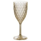Taça De Plástico Para Vinho 330ml Cristal Glamour Âmbar Plasutil Ref.14245