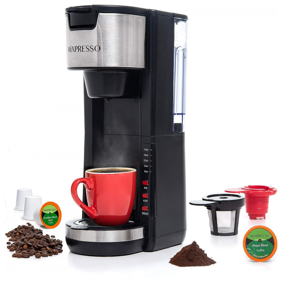 Cafeteira Eletrica Expresso 2 Em 1 Compativel Com Cafe Moido, 1000w, 110v, Mixpresso, Preto