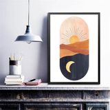 Quadro Boho Day And Night 33x24cm - Com Vidro