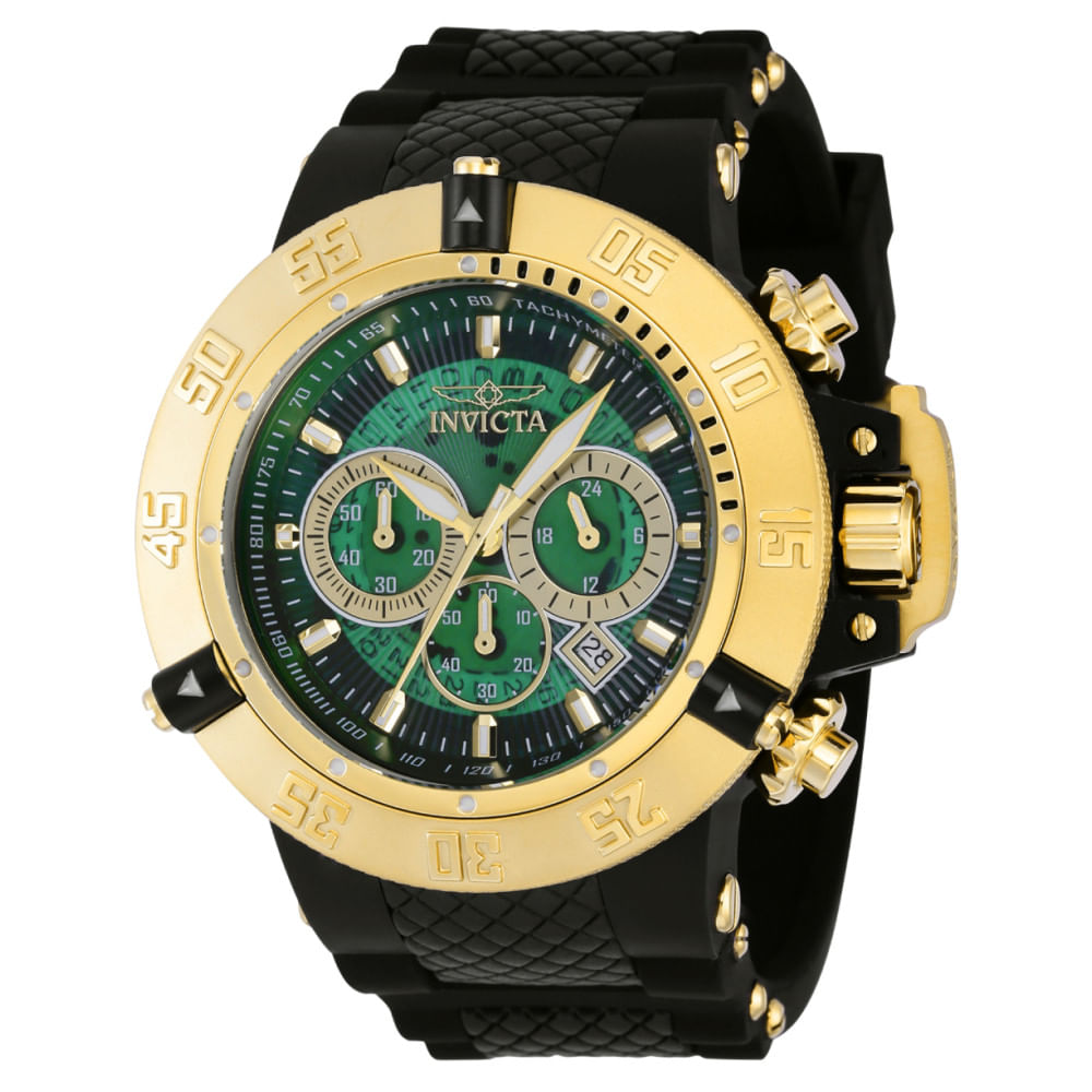 Relogio Masculino Analogico De Quartzo 50mm, Invicta Subaqua Noma Iii 38999, Preto E Verde