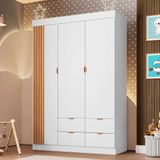 Guarda-roupa Infantil Ayla 3 Pt 4 Gv Branco
