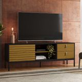 Rack Para Tv Até 65 Polegadas Industrial Dior 1 Pt 2 Gv Preto 162 Cm