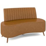 Sofá Chaise Living 2 Lugares 160cm Para Sala Cayman K01 Sintético Caramelo