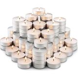 Kit 60 Velas Rechaud Decorativas Brancas Suporte Alumínio