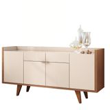 Balcão Buffet Hb Móveis Melodia 4 Portas 2 Gavetas Off White Com Nature