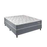 Cama Box Com Colchão Casal Celine Molas Ensacadas (62x138x188) Cinza