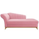 Diva Recamier Vanessa 160cm Lado Direito Suede Rosabebê