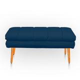 Puff Aparador Estofado Italy Decorativo Veludo Cor Azul Marinho