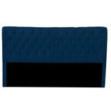 Cabeceira Casal King Size Estofada Para Cama Box Glass Veludo Cor Azul Marinho