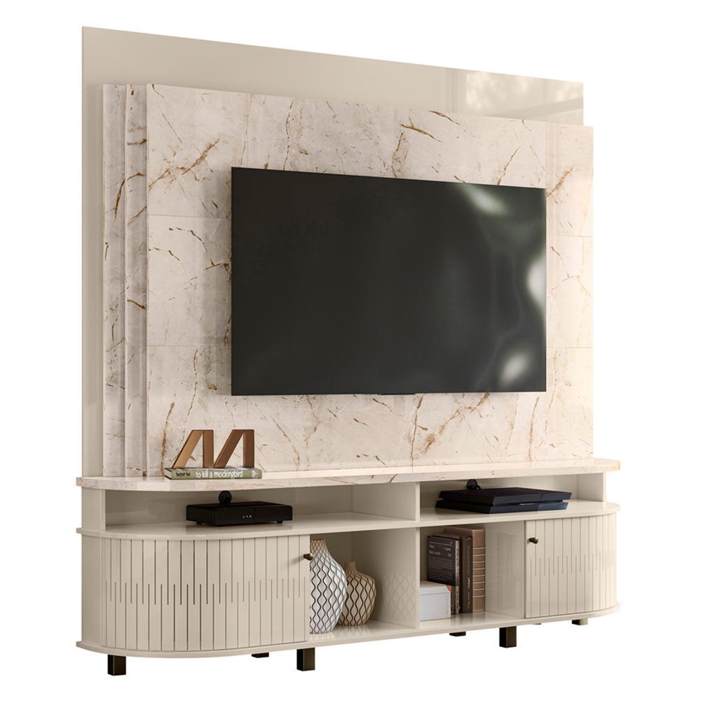 Estante Home Theater Daytona Calacata/off White Para Tv Até 65 - Madetec