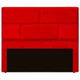 Cabeceira Casal King Size Estofada Para Cama Box Jade Veludo Cor Vermelho