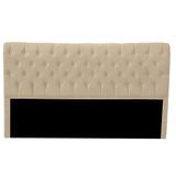 Cabeceira Casal Queen Estofada Para Cama Box Glass Veludo Cor Bege