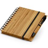 Caderneta Em Bambu 13,5x18cm 70 Fls Pautadas E Caneta Topget