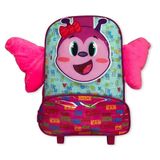 Mochila Infantil Escolar Com Rodinha Bolsa Para Criança Estudar Borboleta Rosa