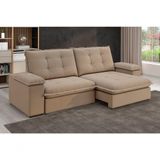 Sofá Fofão Premium 2,30m Retrátil/reclinável Suede Capuccino - Xflex Sofas