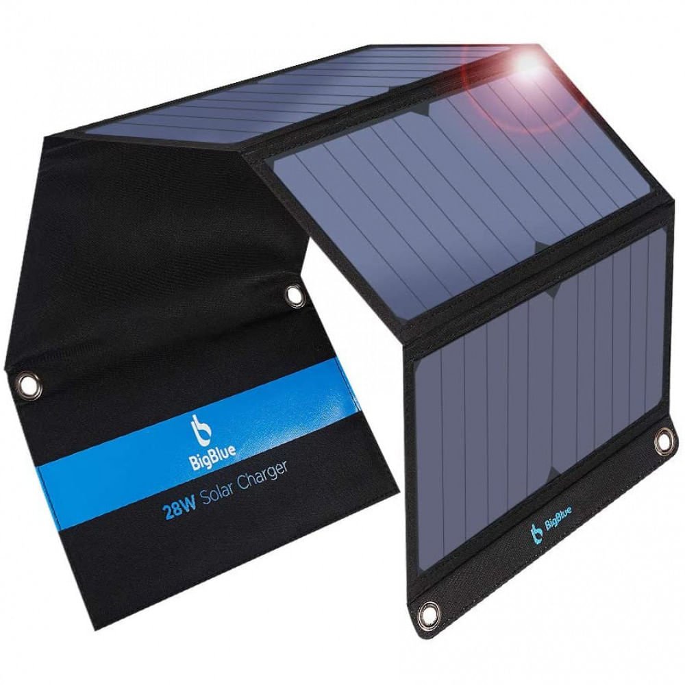 BigBlue Painel Solar Carregador Portátil c duas saídas USB à prova dágua 28W 5V 1 unidade