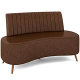 Sofá Chaise Living 2 Lugares 160cm Para Sala Cayman K01 Sintético Marrom