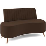 Sofá Chaise Living 2 Lugares 135cm Para Sala Cayman K01 Veludo Marrom