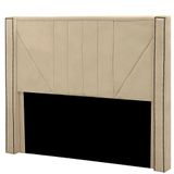 Cabeceira Casal Queen Estofada Para Cama Box Toronto Veludo Cor Bege