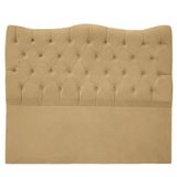Cabeceira Casal Queen Para Cama Box Estofada Dunas Veludo Bege