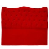 Cabeceira Casal King Size Estofada Para Cama Box Dunas Veludo Cor Vermelho