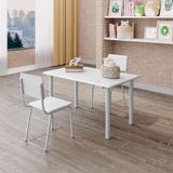 Conjunto De Mesa Infantil Retangular Com Tampo Mdf E 2 Cadeiras Laura Branco