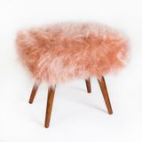 Puf, Puff Para Sala, Puff Quadrado Viena Pelúcia Rosê