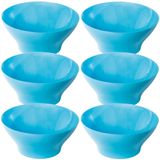 Tigela De Plástico Para Sobremesa 410ml Neon Azul Com 6 Unidades Plasutil Ref.4343