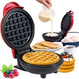 Mini Máquina Waffle Antiaderente Aquecimento Rápido,