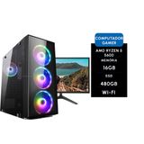 Computador Gamer Brx Amd Ryzen 5 5600g 16gb Ssd 480gb  + Monitor 24 + Wi Fi