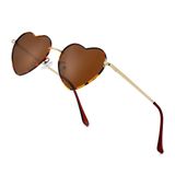 Óculos De Sol Jovakit Polarized Heart Para Mulheres Tartaruga/marrom