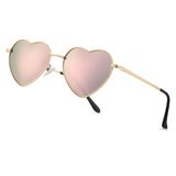 Óculos De Sol Jovakit Polarized Heart Para Mulheres Com Espelho Dourado/rosa