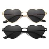 Óculos De Sol Jovakit Polarized Heart Para Mulheres Em Ouro/cinza+preto/cinza