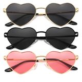 Óculos De Sol Jovakit Polarized Heart Para Mulheres Com Lentes Douradas/cinza