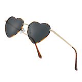 Óculos De Sol Jovakit Polarized Heart Para Mulheres Tartaruga/cinza
