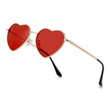 Óculos De Sol Jovakit Polarized Heart Para Mulheres Dourado/vermelho