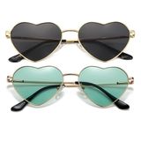 Óculos De Sol Jovakit Polarized Heart Para Mulheres Com Lentes Douradas/cinza